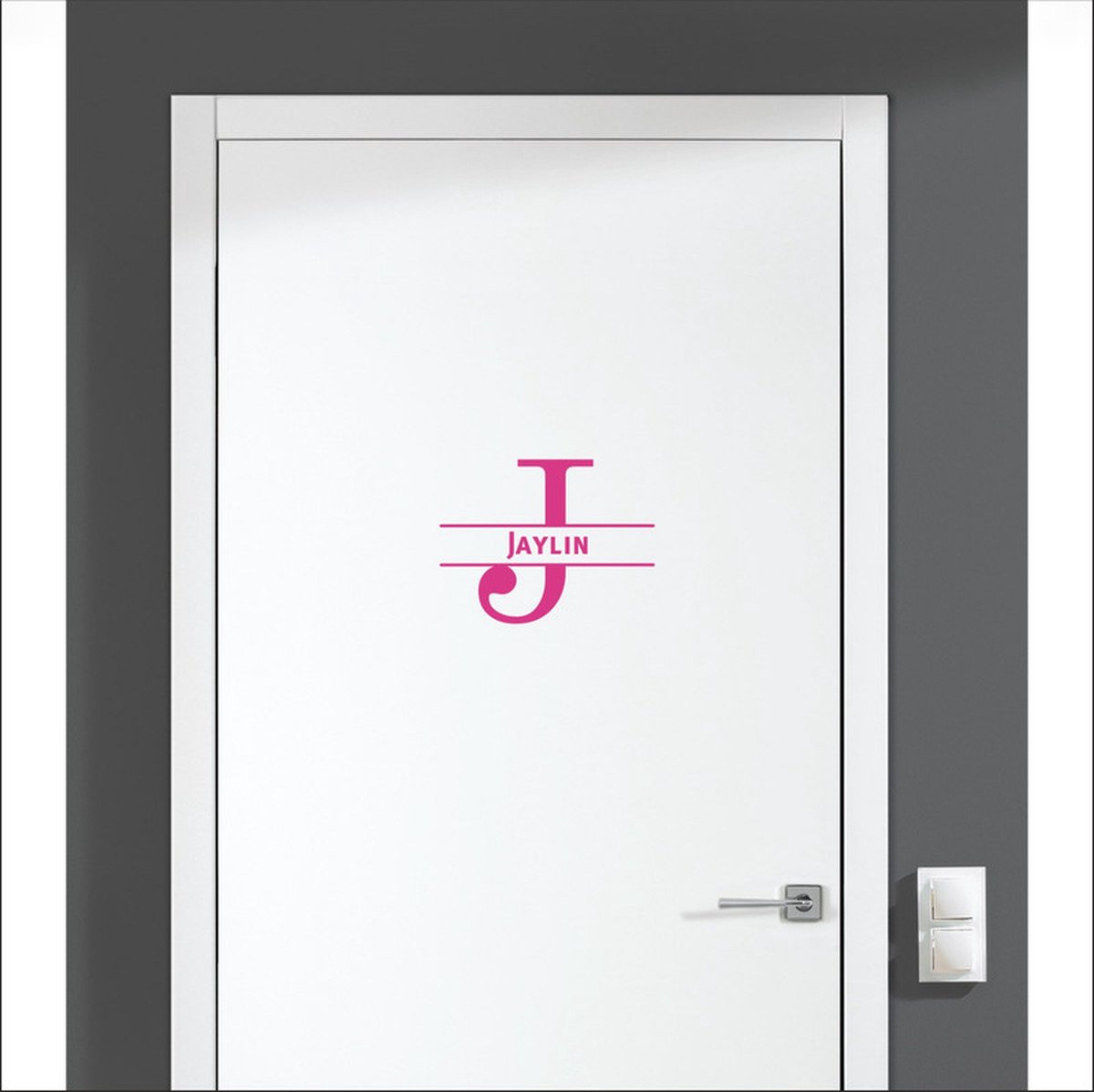 Deursticker Met Naam - Jaylin - Roze