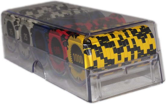 Thumbnail van een extra afbeelding van het spel Poker chip rekje - Pokerchip tray + deksel - Transparante Tray voor 100 Chips - 1 Stuk - Fishes houder - Casino - Cave & Garden