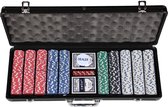 Pokerset - 500 chips - Poker - Zwart 500 delig - Poker set - Zwart - Pokersets - 11,5gram chips - 2-9 personen - Poker kaarten - Poker chips - Cave & Garden