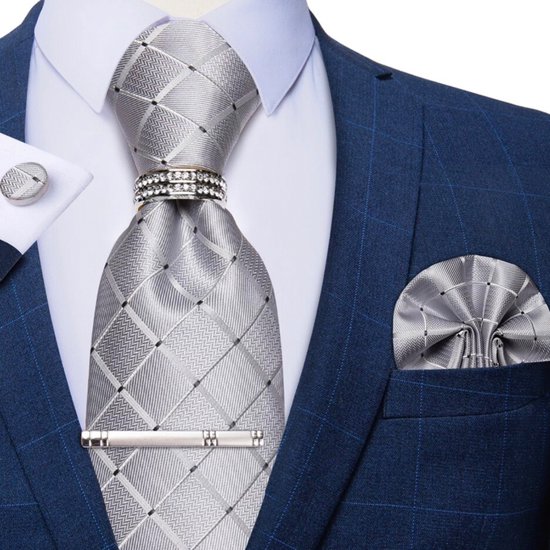 Epingle à cravate-Bague à cravate-Couleur argent-Métal- Charme Bijoux | bol.
