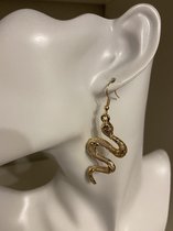 Oorbellen met slangendecor goudkleurig