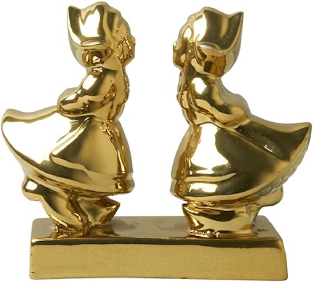 Decoratiebeeld Kissing couple - Vrouwen - Goud - 8 cm