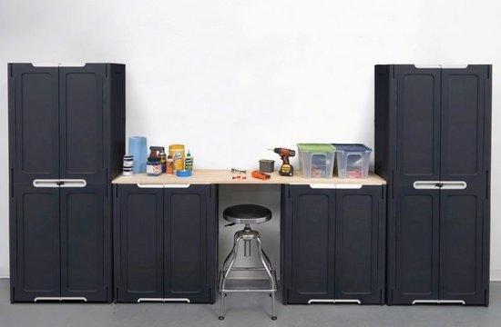 Keter DETROIT kunststof kast, hoog, zwart, 65 x 45 x 182 cm