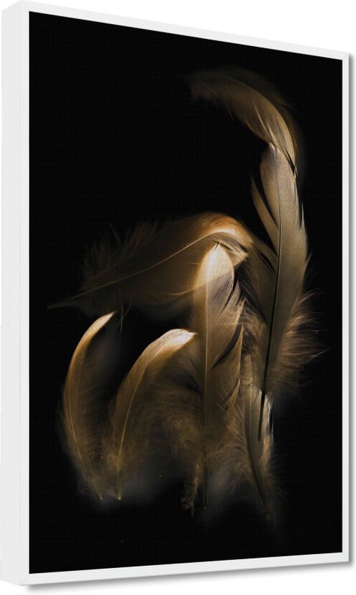 Peinture Murale 3d D'un Salon Moderne Avec Des Plumes Dorées Et Noires Design D'intérieur Ia