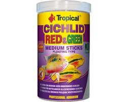 Tropical Cichlide Red & Green Sticks Medium - 1 Liter - Visvoer - Cichlide Sticks