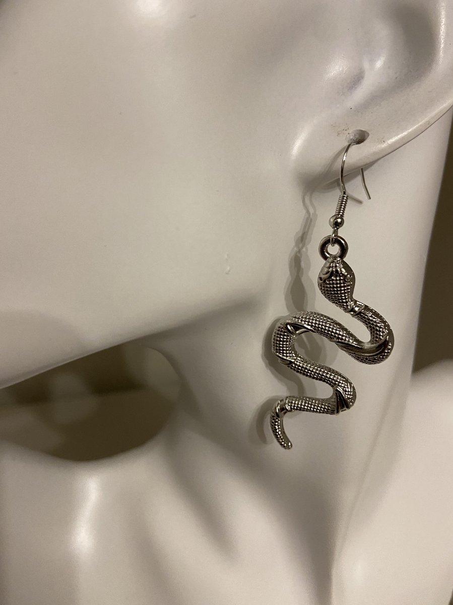 oorbellen met slangendecor zilver