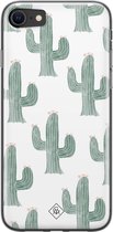 Casimoda® hoesje - Geschikt voor iPhone SE (2020) - Cactus Print - Siliconen/TPU telefoonhoesje - Backcover - Planten - Groen