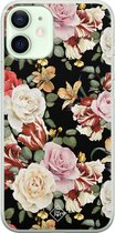 Casimoda® hoesje - Geschikt voor iPhone 12 Mini - Bloemen flowerpower - Siliconen/TPU telefoonhoesje - Backcover - Bloemen - Multi
