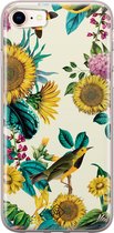 Casimoda® hoesje - Geschikt voor iPhone 8 - Zonnebloemen / Bloemen - Siliconen/TPU telefoonhoesje - Backcover - Bloemen - Geel
