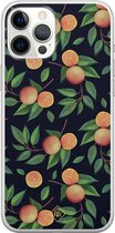 Casimoda® hoesje - Geschikt voor iPhone 12 Pro Max - Fruit / Sinaasappel - Siliconen/TPU telefoonhoesje - Backcover - Geen opdruk - Multi