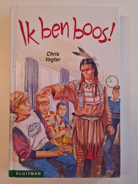 Boekomslag van 'Ik ben boos!' met een indianenhoofdman en kinderen.
