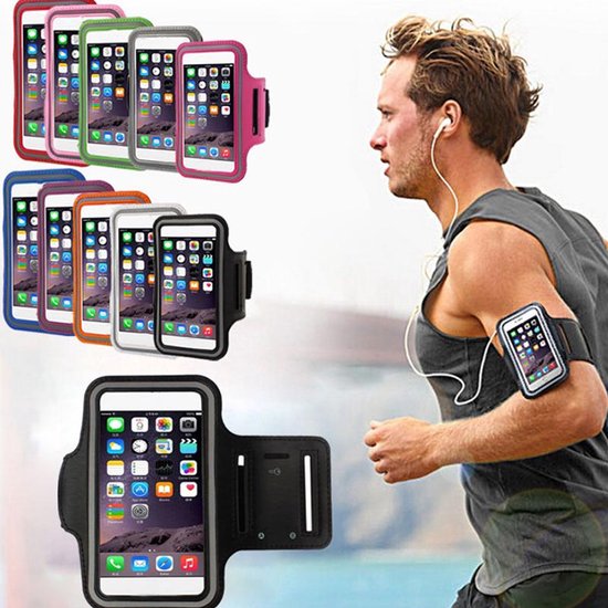 Sportarmband - Geschikt voor: Samsung Galaxy S22 S23 S24 Plus hoesje - Sportband - Hardloop armband - Sport armband - Hardloop houder - Licht blauw