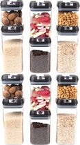 Bocaux de conservation Jars avec Airtight Couvercles - Bidons alimentaires Bidons - Nourriture Boîtes de rangement - Plastique - BPA - Zwart