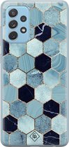 Casimoda® hoesje - Geschikt voor Samsung A52 (5G) - Blue Cubes - Backcover - Siliconen/TPU - Blauw