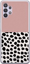 Casimoda® hoesje - Geschikt voor Samsung A32 5G - Stippen roze - Backcover - Siliconen/TPU - Roze
