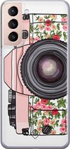 Casimoda® hoesje - Geschikt voor Samsung S21 - Hippie Camera - Backcover - Siliconen/TPU - Roze