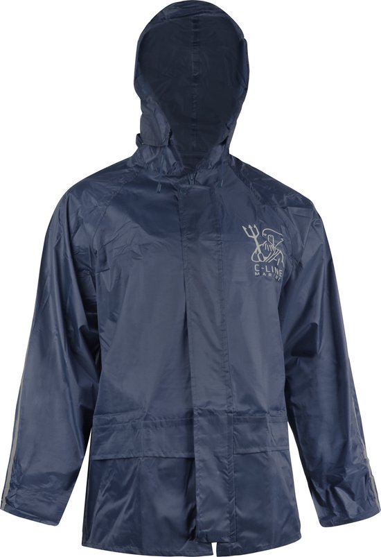 Combinaison de pluie C- Line avec capuche - Blauw - Réfléchissant - Nouveau modèle - Taille adulte L