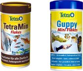 Tetra - Tetramin Flakes Flakes Fish Food + Guppy Flakes - Nourriture pour poissons - Nourriture pour poissons - 2x 250ml