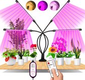 EWEIMA plantenlamp LED, 80 LED's 4 koppen plantenlicht volledig spectrum, 360° verstelbare LED-groeilamp plantenlicht, groeilamp met timer voor tuinbonsai [Energieklasse A+++]