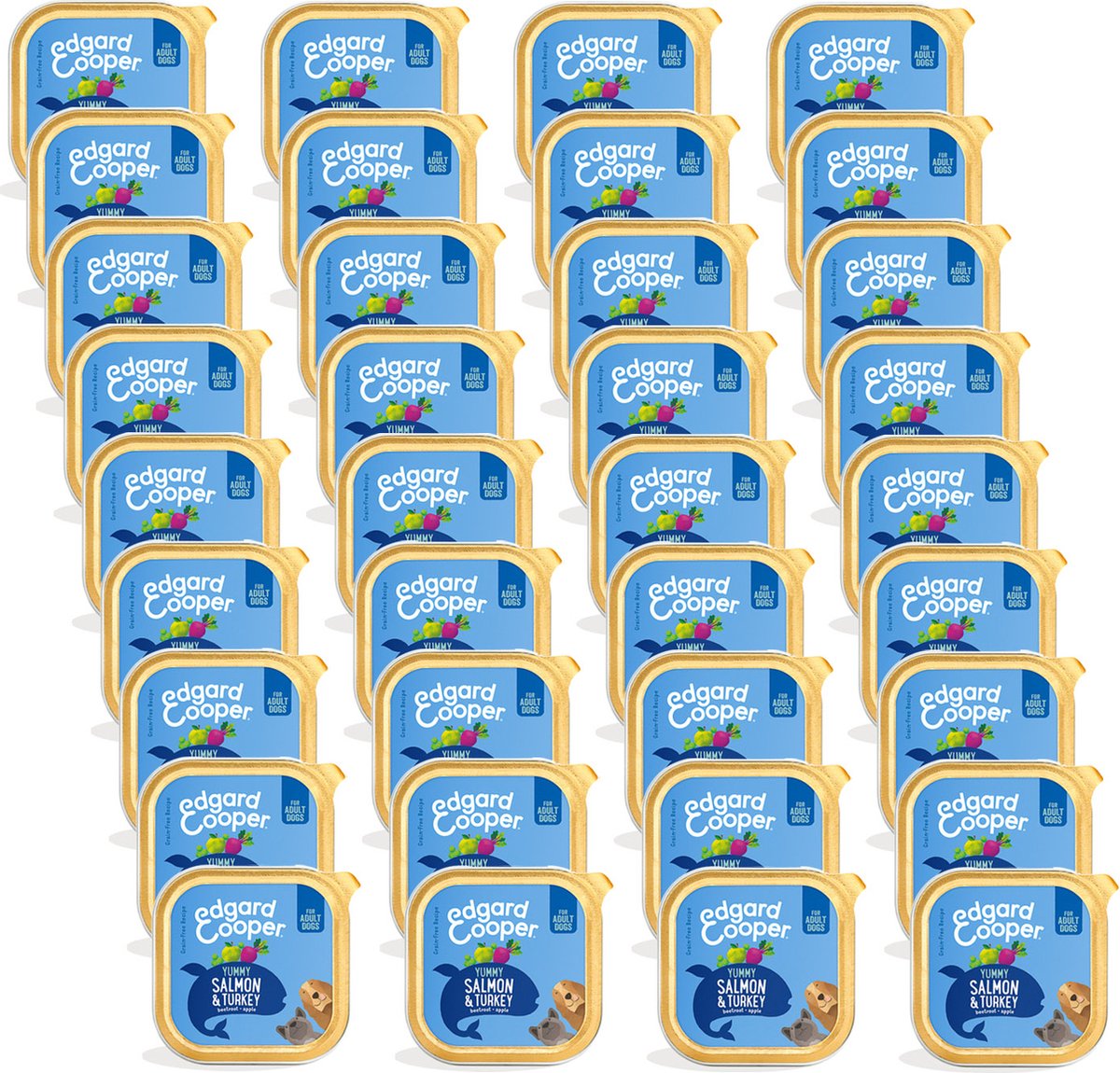 Edgard & Cooper Edgard & Cooper Kuipje Salmon Turkey Adult - Hondenvoer - 36 x Zalm Kalkoen 300 g