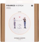 Rico Design borduurpakket - Girlfriend & Boyfriend | Borduren | DIY pakket | Creatief cadeau