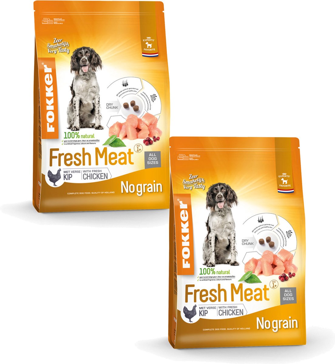 Fokker Fokker Plus Fresh Meat Kip&Aardappel - Hondenvoer - 2 x 13 kg