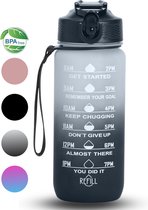 Migliore Bouteille 600 ml - avec Paille - Sans BPA - Zwart Wit - 750 ml - également disponible en 1 Litre et 2 Litre