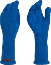 Knit Factory Lana Gebreide Dames Handschoenen - Gebreide winter handschoenen - Blauwe handschoenen - Polswarmers - Cobalt - One Size