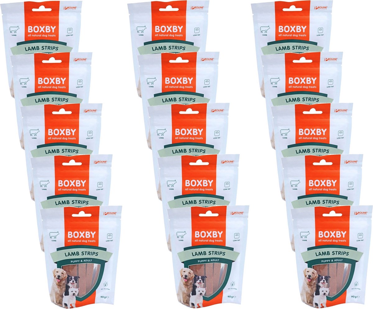 Boxby Lamb Strips Lam - Hondensnacks - 15 x 90 g