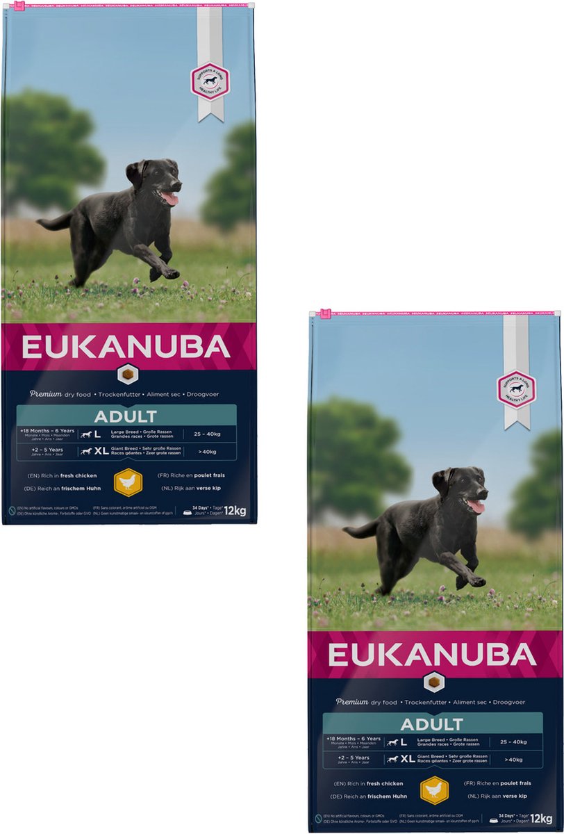 Eukanuba Active Adult Large Breed Kip - Hondenvoer - 2 x 12 kg