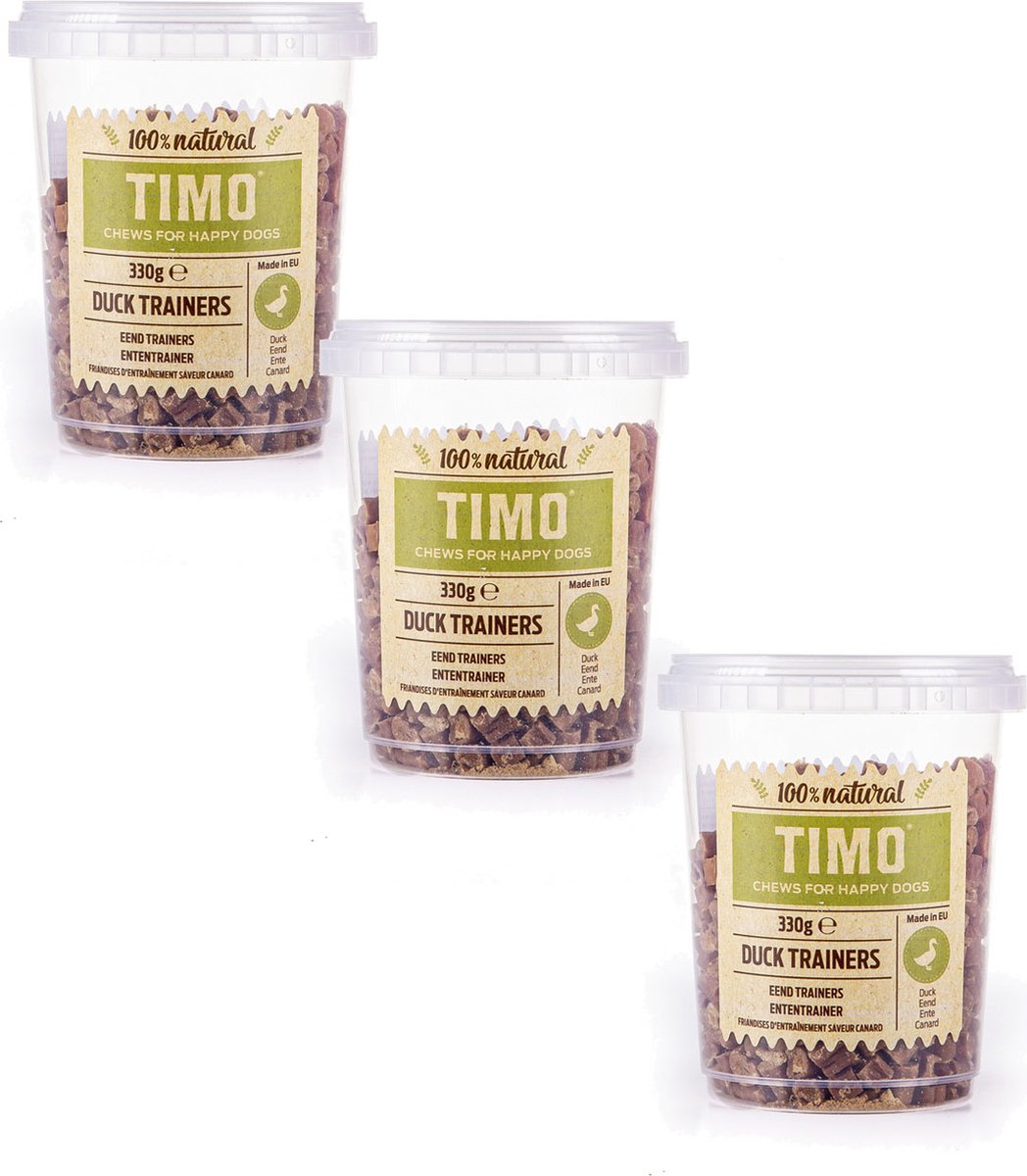 Timo Trainers Eend - Hondensnacks - 3 x 330 g Voordeelemmer