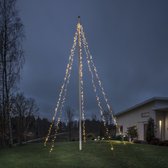 Éclairage de mât de drapeau - 500 LED - Blanc Extra chaud - 8 mètres - Éclairage de Noël