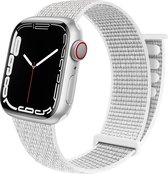 Nylon Smartwatch bandje - Geschikt voor  Apple Watch 8 nylon loop bandje - wit - Maat: 41mm - Strap-it Horlogeband / Polsband / Armband