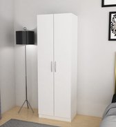 Opbergkast - Kledingkast - Kleerkast - 2 deurs - 180x60x40 - Wit - White