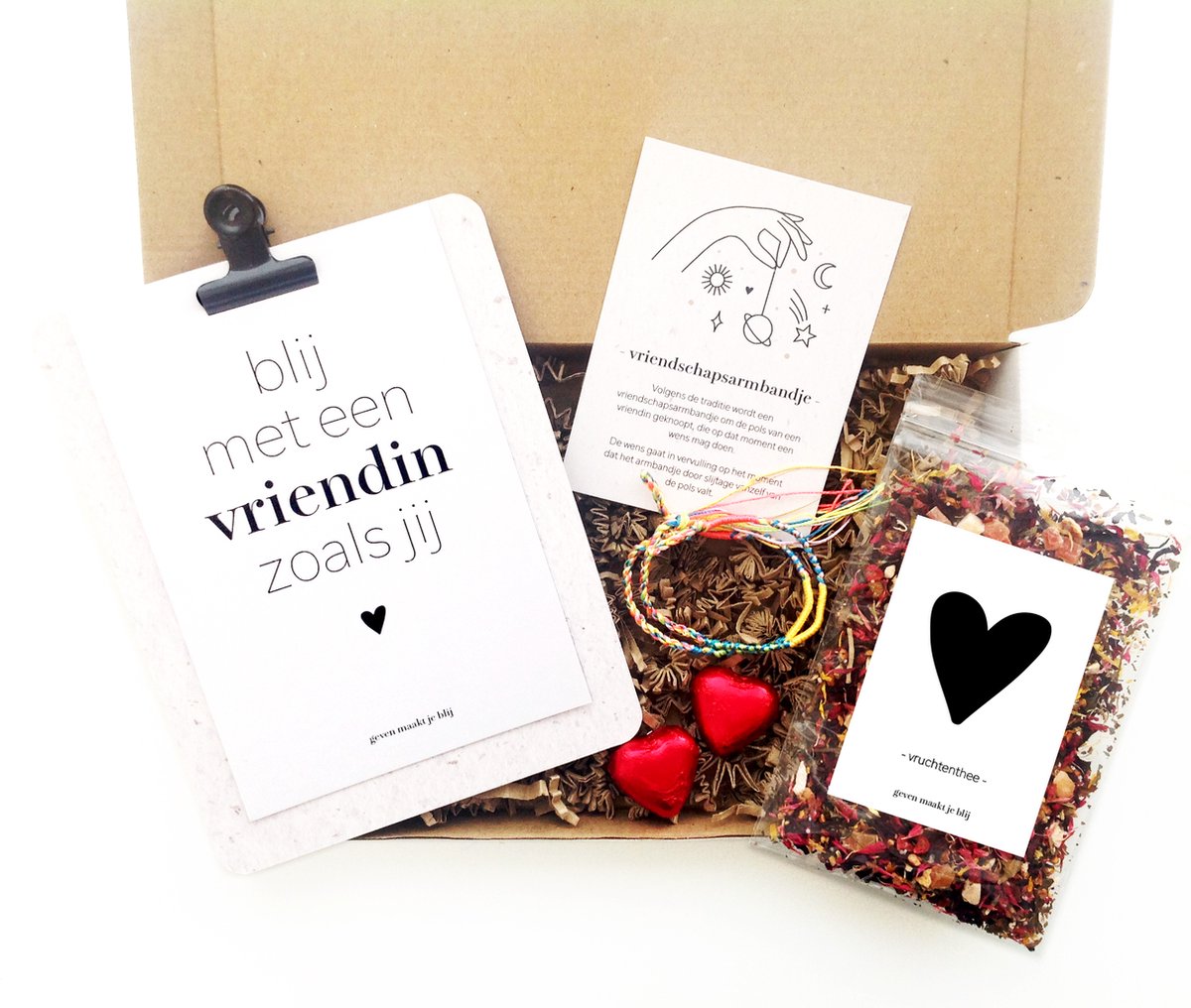 Cadeaupakket blij met een vriendin zoals jij liefste vriendin brievenbus