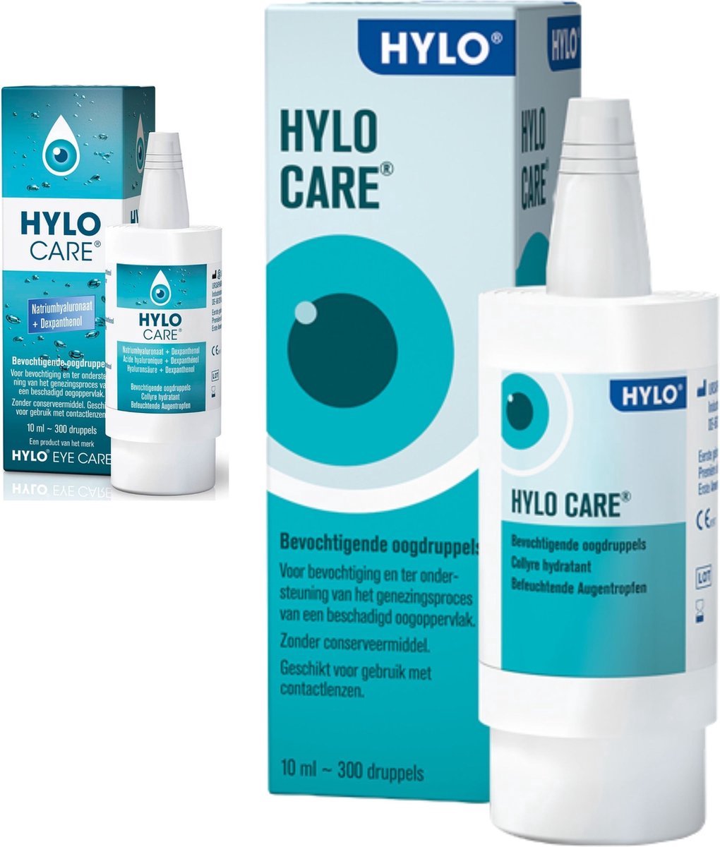HYLO CARE® 300 Oogdruppels Droge Ogen 10ml + 1 Stuk Systane Lid Wipe Reinigingsdoekje