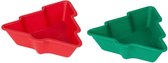 Kerstboom kerstschaal - Groen / Rood - Melamine - Set van 2 - Vaatwasser bestendig - MAX 70°C - kerst - kerstschaal