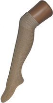 Funny Fashion - Boeren Tirol & Oktoberfest Kostuum - Kniehoge Kousen 53 Centimeter Maat 42-46 Beige - wit / beige - Carnavalskleding - Verkleedkleding