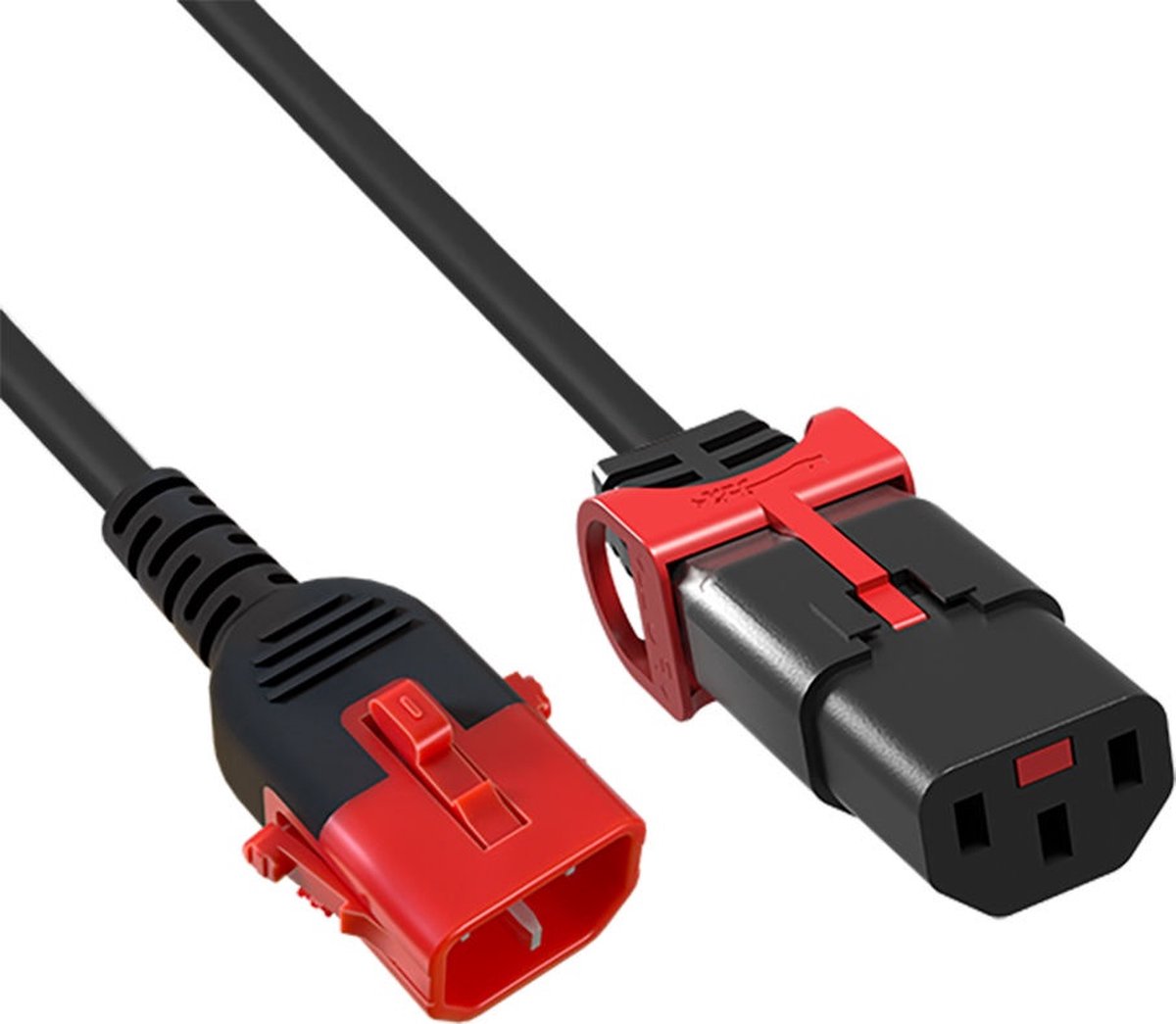 C13 (met IEC Lock) - C14 (met IEC Lock) stroomkabel voor UPS/PDU - 3x 1.00mm / zwart - 1 meter