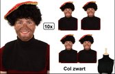 10x Piet col zwart - Pieten col Sinterklaas feest pieten kraag