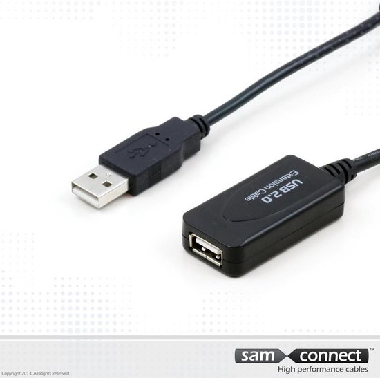 Sam Connect USB A naar USB A 2.0 verlengkabel, 10 m, m/f | Signaalkabel ...