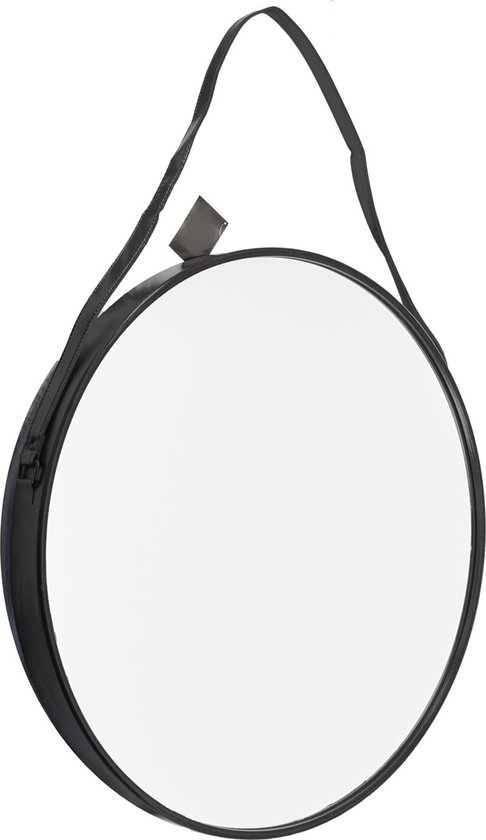 Industriële wandspiegel - wandspiegel - spiegel - industrieel - sfeer - muur spiegel - zwart - 80 cm breed