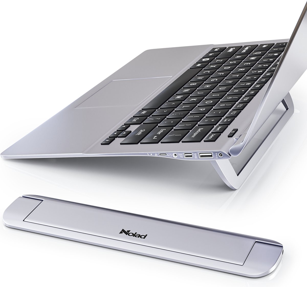 Nolad® - Laptopstandaard - Laptop Stand - 12'' tot 16'' inch - Zilver