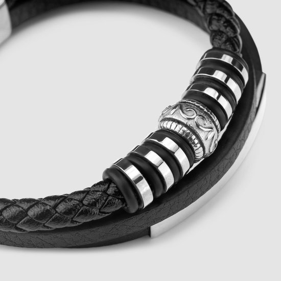 Bracelet - Serasar - Cuir de vachette véritable - "Shine" - couleur argent  - 20 cm -... | bol.com
