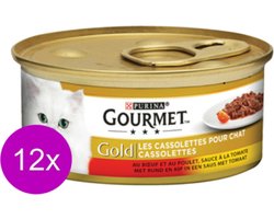 12x Gourmet Gold - Les Cassolettes Rund - kattenvoer - 85g