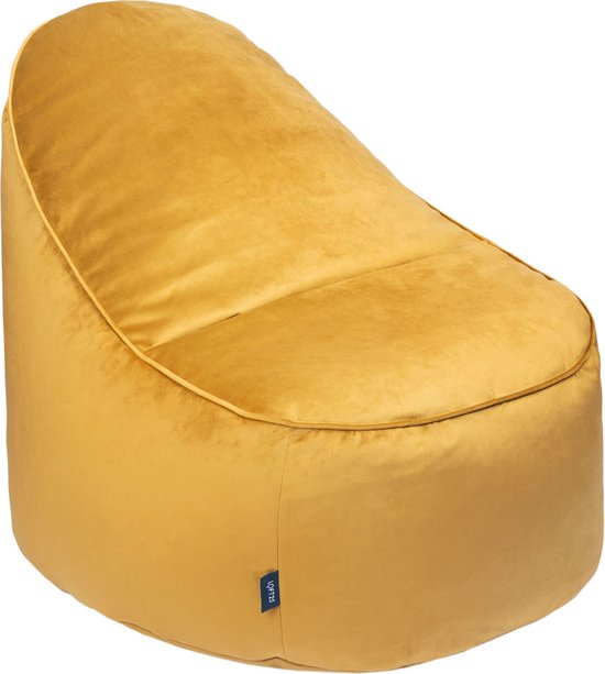 Zitzak voor Volwassenen in Zacht Fluweel - Comfortabele Gaming Zitzak voor de Woonkamer - Ergonomische en Grote Lichtgewicht Zitzak - Duurzame XXL Zitzak met Optimale Rugondersteuning - Kurkuma