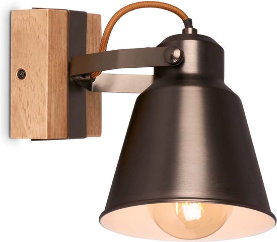 BRILONER - TALLE - wandlamp -  Spotlight - 1 vlam - draai- en zwenkbare spot - gloeilampen niet inbegrepen - max. 40 W - rustiek - IP20