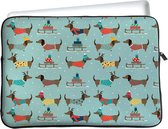 iPad 2022 hoes - Tablet Sleeve - Winterse Teckels - Designed by Cazy