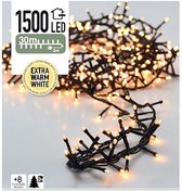 Oneiro’s luxe Micro Cluster 1500 LED's - 30 meter - extra warm wit - 8 functies + geheugen - kerst – clusterverlichting- feestdagen - winter - verlichting - binnen - buiten – sfeer