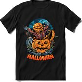 T-shirt d'Halloween | Horreur Vêtements Hommes / Femmes | Chemise loup-garou, Monster , chauve-souris et citrouille |